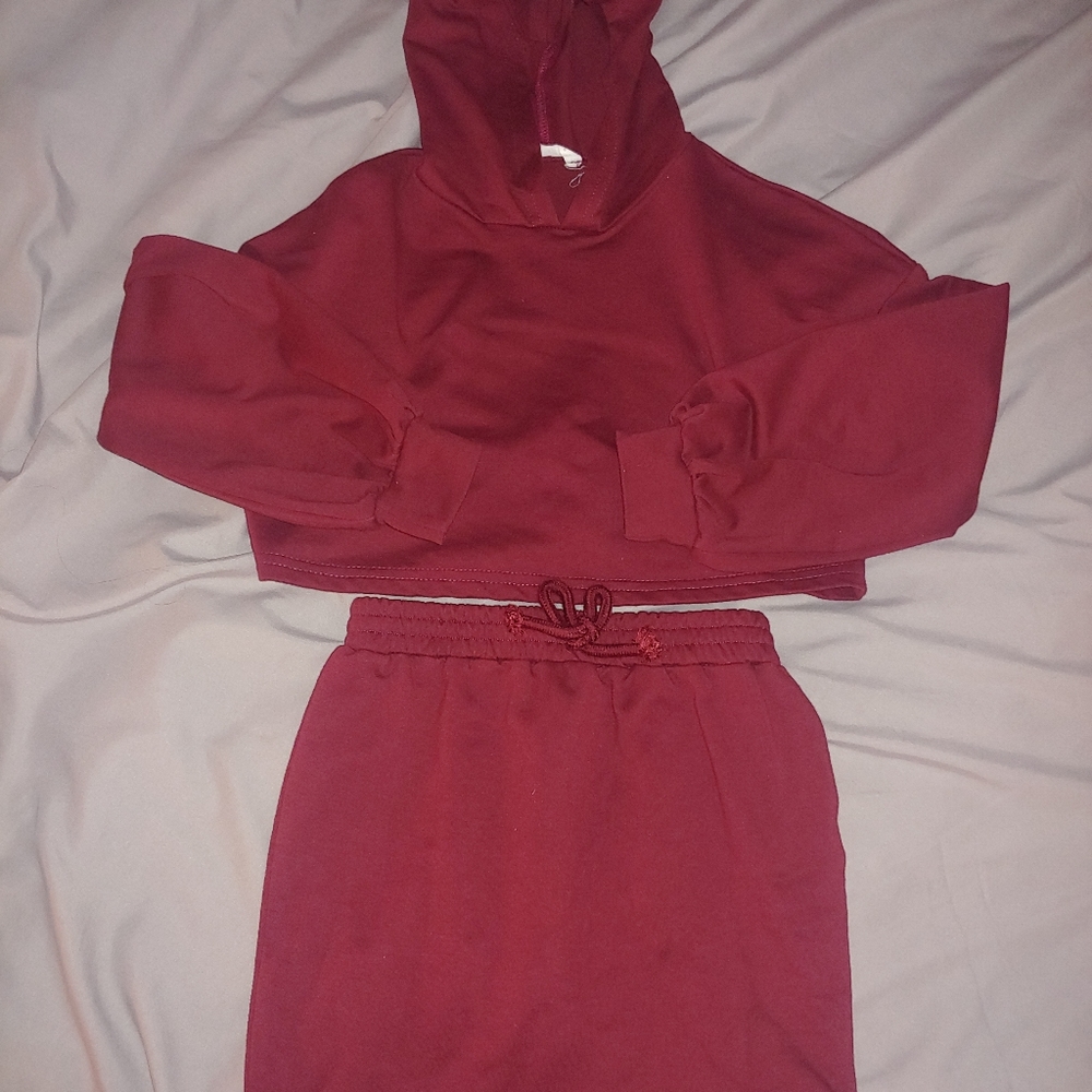 Matching sweatshirt set.